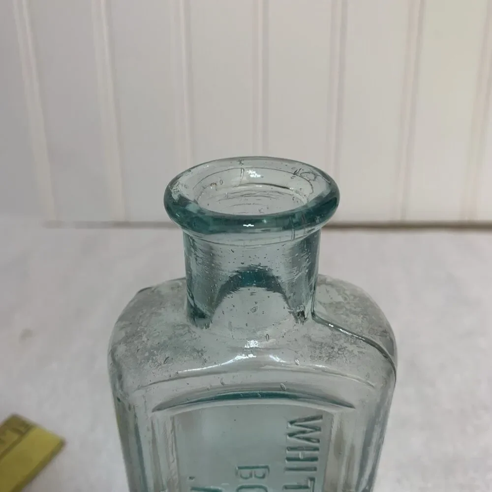 RARE Antique 1890s Whittemore Boston Mass Embossed Bottle 5.5” Backwards USA—ASU